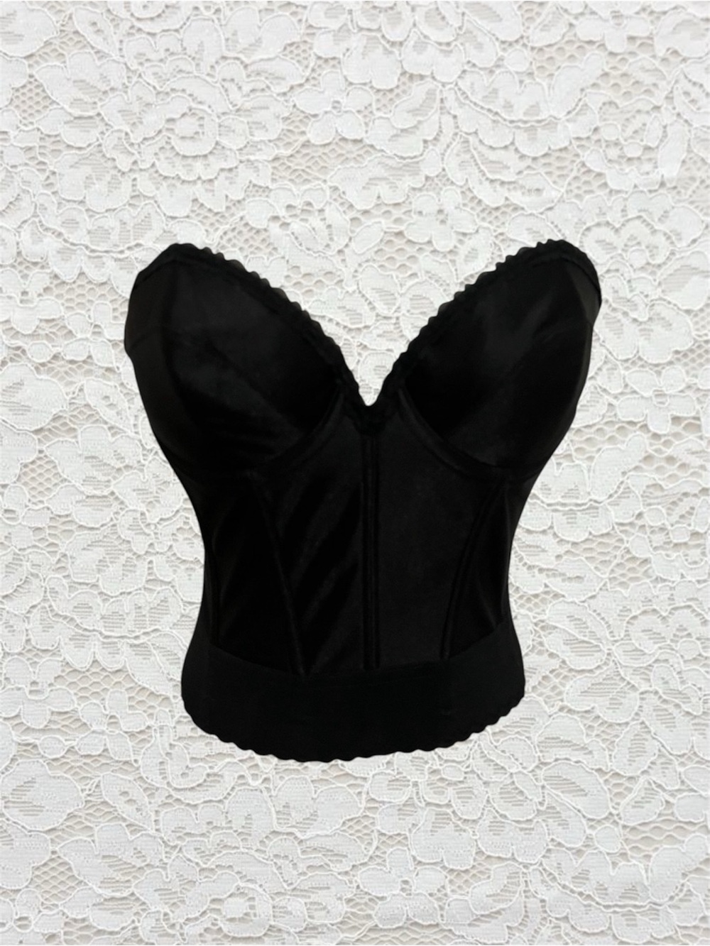 vintage black satin corset top